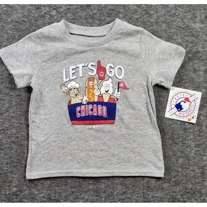Majestic Chicago Cubs MLB Gray T-Shirt Toddler 12M Baseball Food Graphic